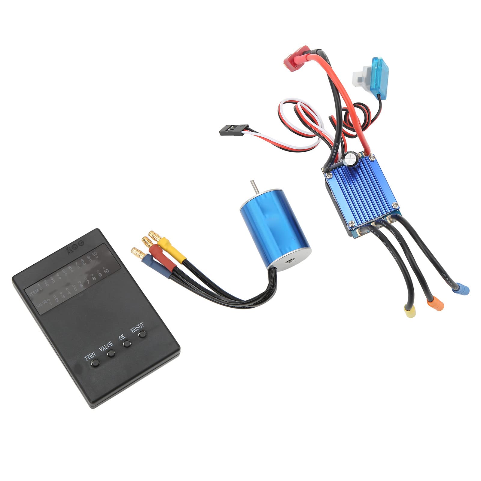 2435 4500KV Zestaw Bezszczotkowych Silników o Wysokim Skręcaniu do Samochodu RC Esc 25A Wodoodporny Stop Aluminium Ciemnoniebieski 1/16 1/18