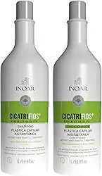 Inoar, Kit CicatriFios Plástica Capilar – Shampoo e Condicionador 2x1L, Redução de Frizz, Brilho Intenso, Hidratação Profunda, Proteção Térmica e Volume Controlado