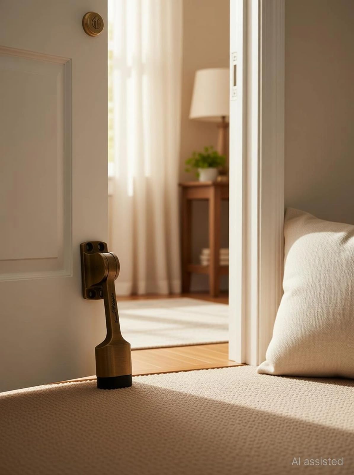 Smart Shophar Door Mounted Rubber Latch Heavy Duty Vanilla Door Stopper Antique, Door Mounted with Rubber Tip Bottom for Home, Office, Bathroom/Slip-Resistant for Tiles, Carpet, Wood or Laminate — Amazon image 15