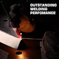 Vista 5 de ARCCAPTAIN TIG Torch with High-Frequency Ignition, WP-17 Air-cooled Argon TIG Welding Torch with 35-50mm² Plug, 13-FT Air Hose (Red) and Cable, HF