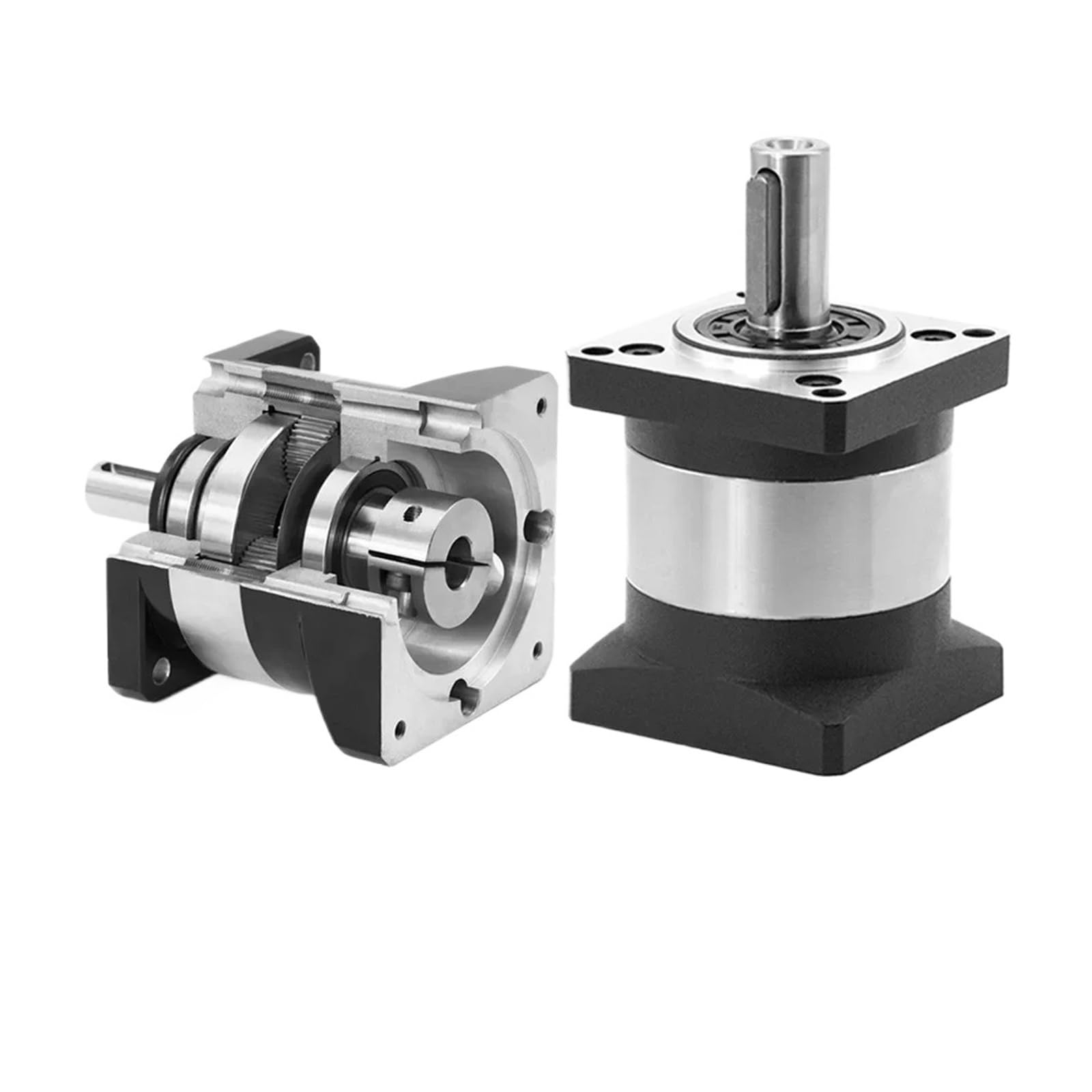 HCVYQMMJ Planetary Reducer Nema23 Stepper Motor Reducer Step-Down Gearbox Ratio 4:1-100:1 14mm Shaft Less Than 20 Arcmin(100：1-6.35 INPUT 14 OUTPUT)