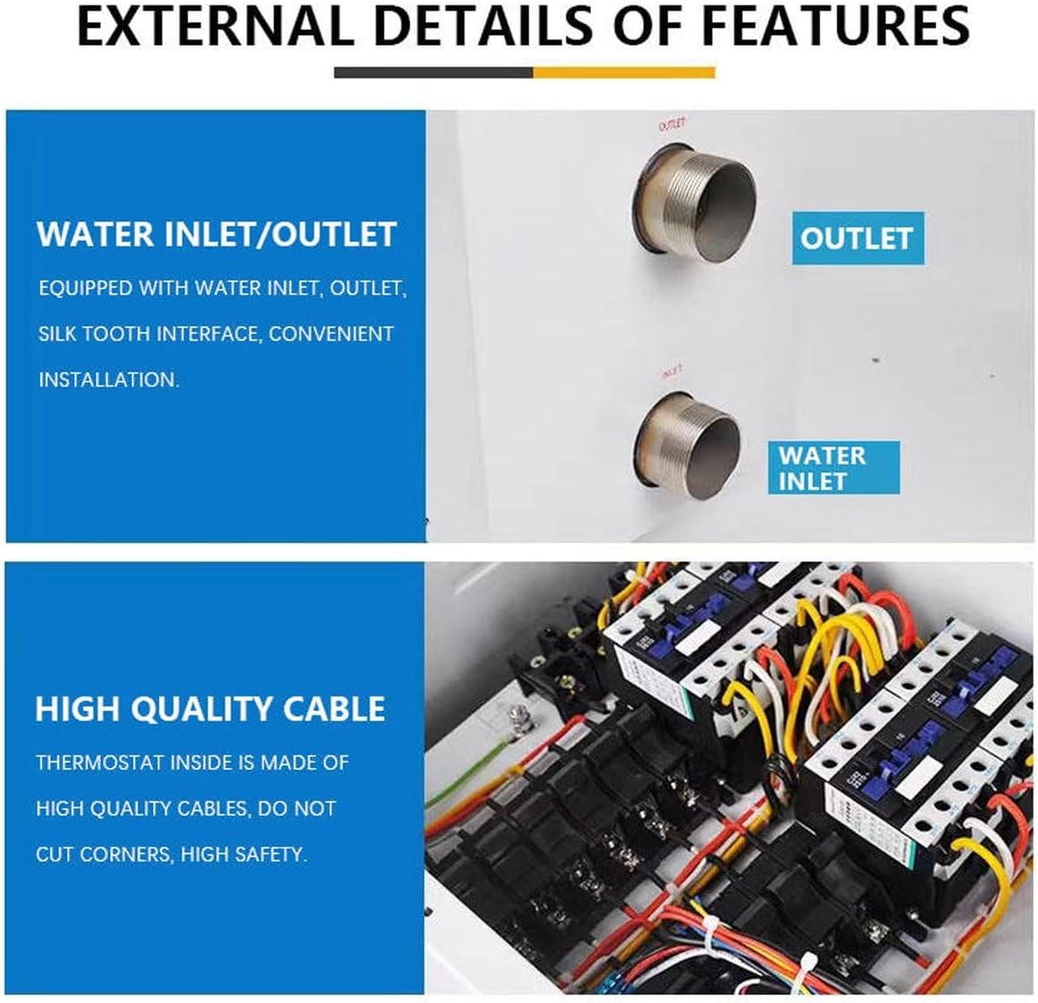 Electric SPA Pool Heater Thermostat,18KW/24KW Pool Heater,Electric Swimming Pools Heaters Hot Tub Heaters Thermostats with Digital Display,for SPA, Hot Tub, Above Ground Pool(24Kw)