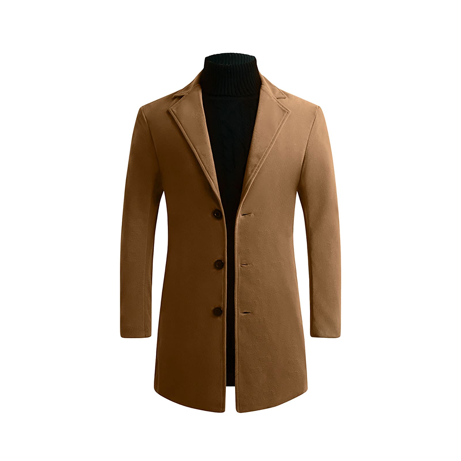 NUSGEAR 2022 Abrigo hombre invierno, Sobretodo Mezcla de Lana Botón Gabardina de Color sólido Negocio Abrigo de solapa largo Moda Slim-fit Cortavientos caliente Elegant Algodón Chaquetas parka Outwear traje NUSGEAR 2022 Abrigo hombre invierno, Sobretodo Mezcla de Lana Botón de Manga Larga Gabardina de Color sólido Abrigo largo Moda Slim-fit Cortavientos Elegant caliente Chaquetas parka invierno Outwear traje