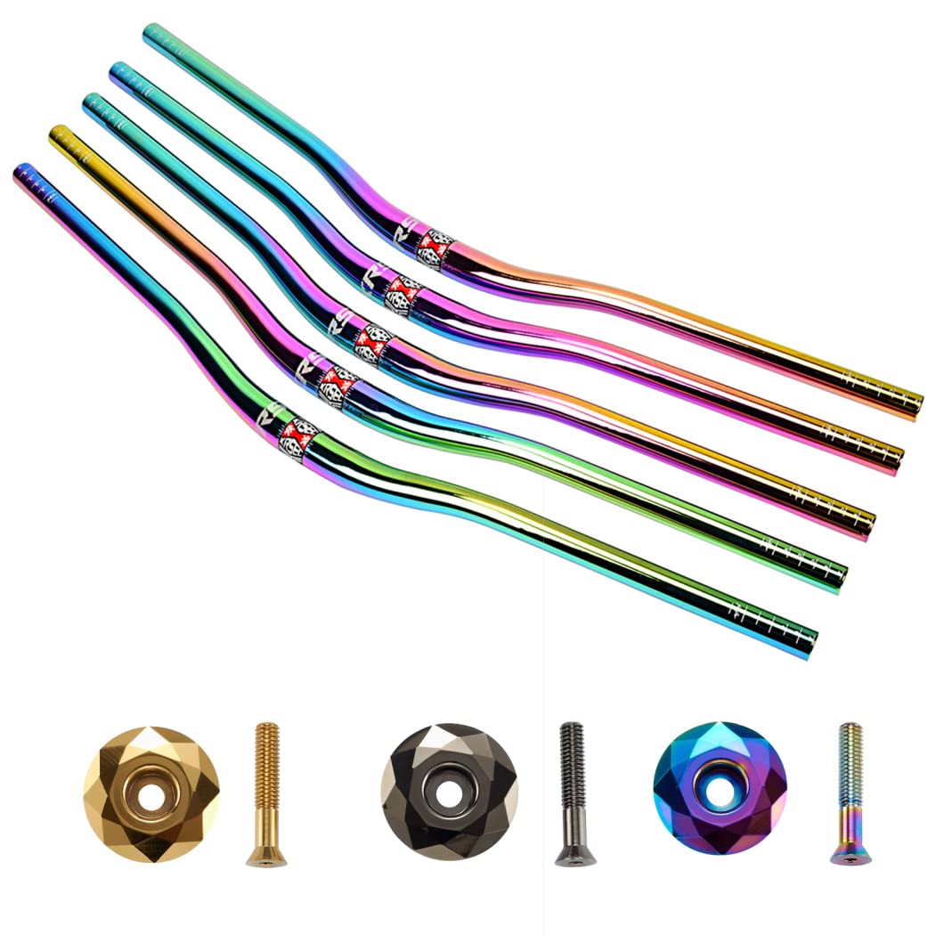 MTB Bicicletta Manubrio Colorato AM XC DH Downhill Bici da Corsa Manubrio Aumento Mountain Road Bike Arcobaleno Manubrio 31.8mm * 800mm
