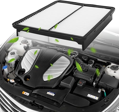 Filtro de aire, (CA10881) Filtro de aire para motor compatible con Hyundai Sonata 2011-14, Santa Fe (2010-12), Azera (2012-17), Kia Optima 2011-14,