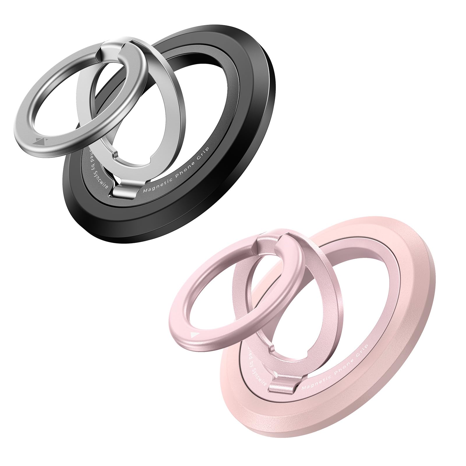 SYNCWIRE Supporto ad Anello Magnetico Cellulare per MagSafe [Confezione da 2] Rotazione a 360° Supporto Magnetico Bifacciale Compatibile con iPhone, Android, etc Accessori MagSafe