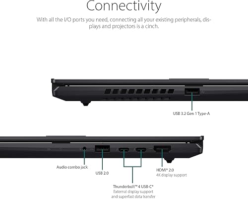 Miniatura 9 de ASUS Vivobook S 15 2023 Laptop  15.6 pulgadas FHD 1920 x 1080 OLED  12 Intel Core i7-12700H 14-Core  DDR4 de 16 GB  SSD de 512 GB  Windows 11 Home