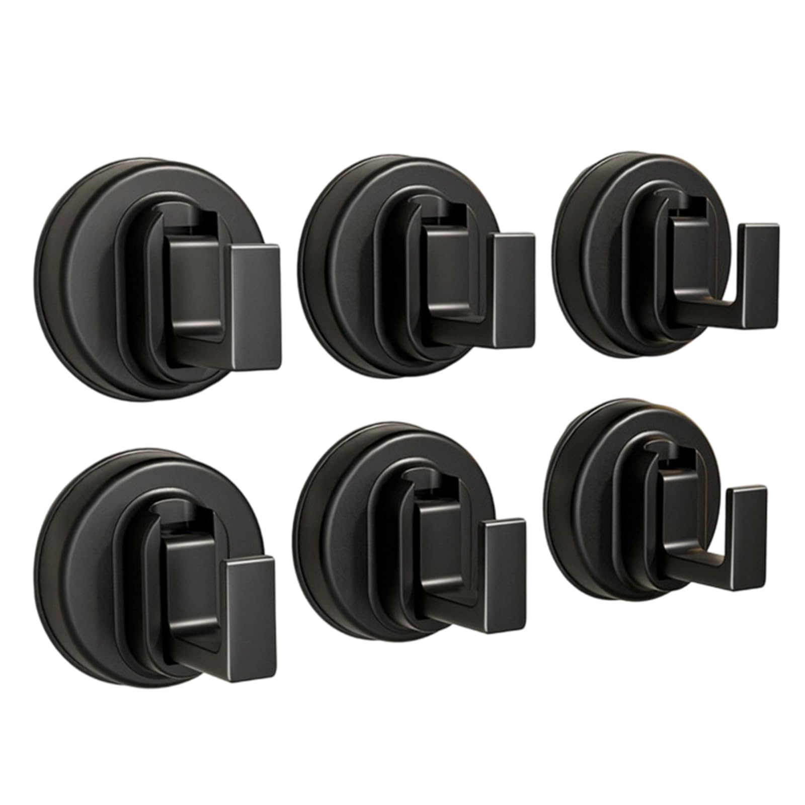 Tertioi Black Rustproof Suction Cup Door Hook Space Aluminum Material Wall Mount Organizer Towel Clothes Storage Removable Wall Hook