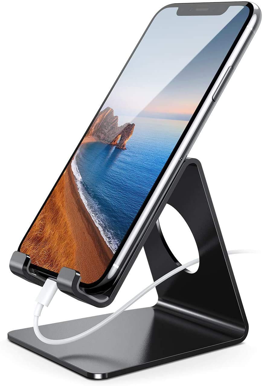 Desk to dine Adjustable Metal Phone Stand for Desk | Sturdy Aluminum Cradle Dock for 4–8 Inch Smartphones | Anti-Slip Mobile Holder for Office, Study Table & Bedside | Universal Stand-image-6