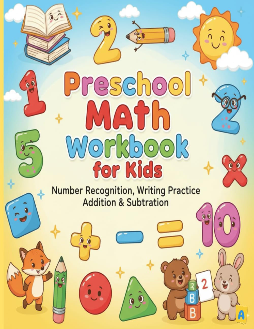 Preschool and Kindergarten Math Workbook: Learn to Count, Trace Numbers, Add, and Subtract with Fun Exercises for Ages 3–5