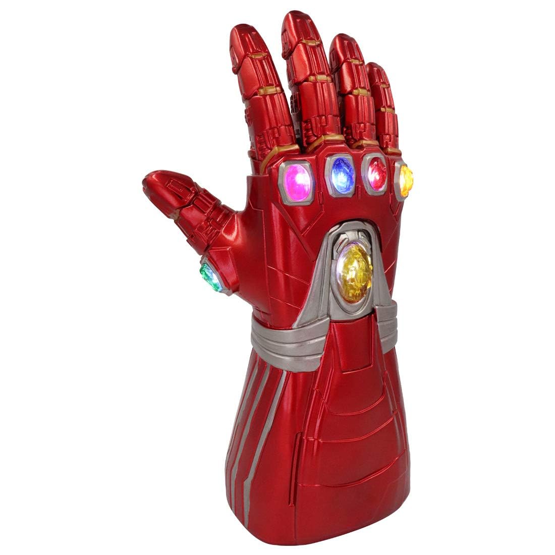 SINSEN Thanos Handschuhe mit LED Leuchten für Kinder Erwachsene Rechte Hand Infinity Steine PVC Handschuh Thanos Handschuhe Halloween Cosplay Kostüm Party Requisiten