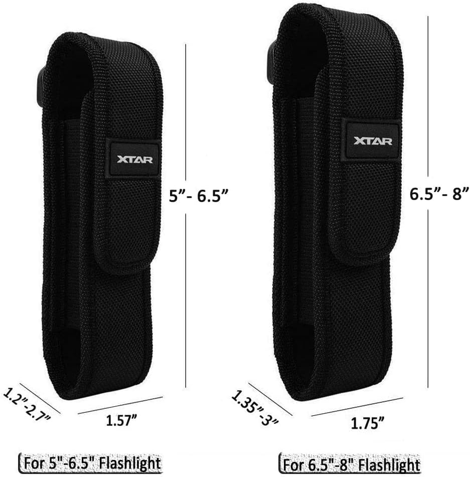 2-Pack Flashlight Pouch Holster Holder for 5"-8" Flash Light Fenix UC30 UC35 E35 Surefire G2X 6P 6PX E2L UltraFire 501B 502B Streamlight ProTac XTAR TZ20
