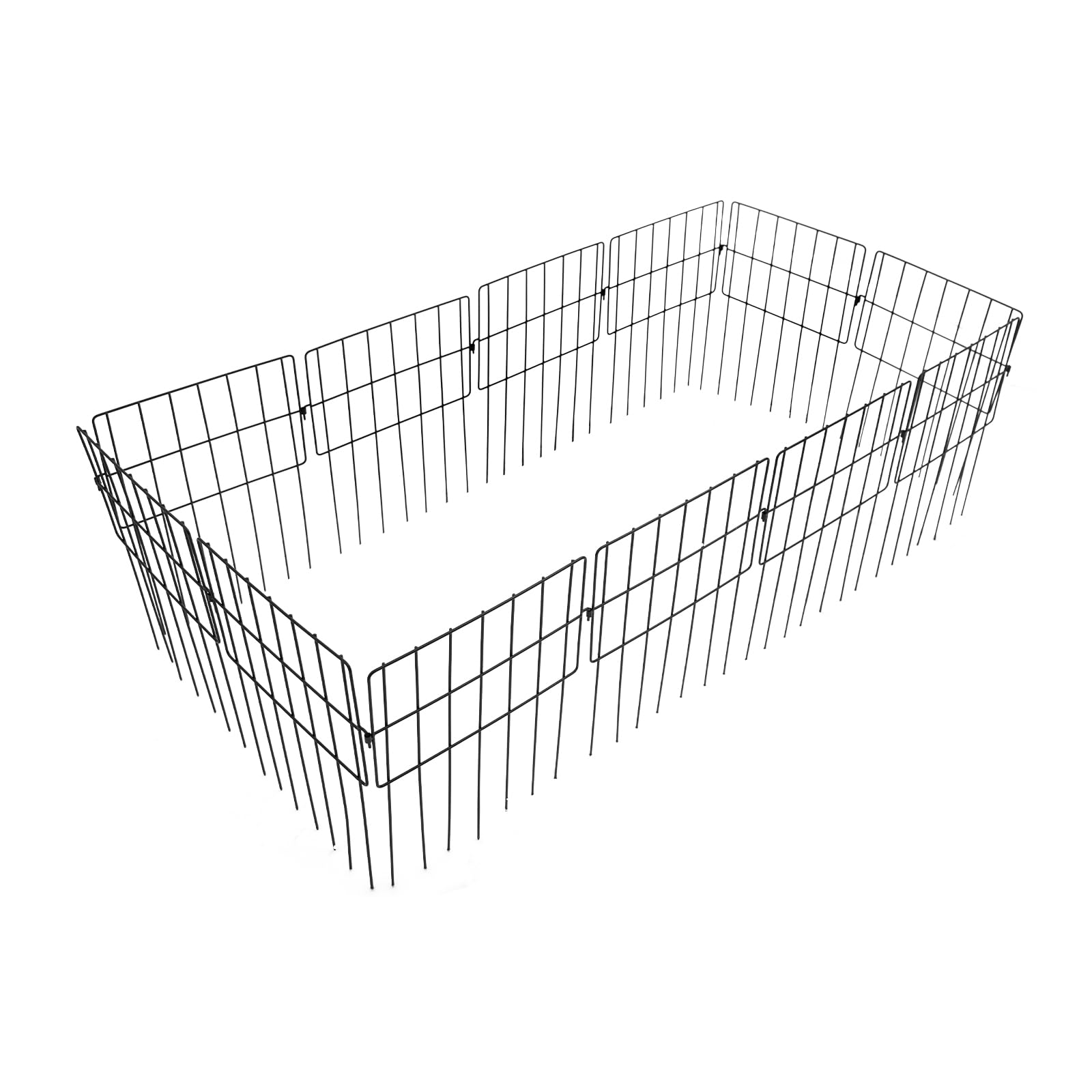 30 Stück Gartenzaun Metall, Beetzaun Steckzaun Rostbeständig, Dekorativer Rasenzaun Beeteinfassung für Garten Rasen Gemüsebeet Hundeschutz, Metall Gartenzaun zum Stecken Wetterfest Robust