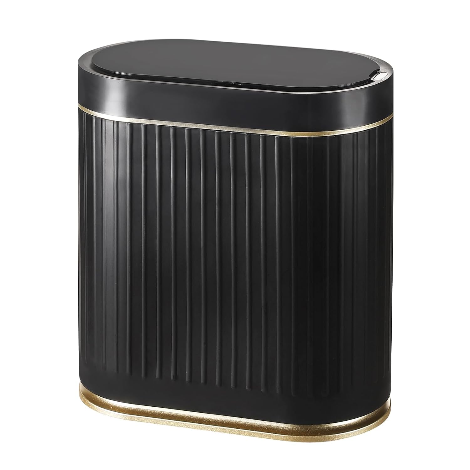 SYNCVIBE Bathroom Trash Can with Lid Automatic 2 Gallon Sensor Trash Bin, 7.5 Liter Smart Rubbish Bin, Motion Sensor Waterproof Bathroom Decor, Plastic Narrow Garbage Can for Bedroom, Office, Beige