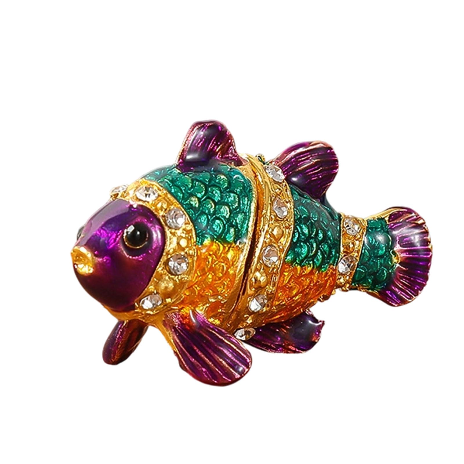 Hsioluted Artistic European Styles Fish Shape Jewelry Container for Storing Valuables and Enhancing Interior Fish Jewelry Box