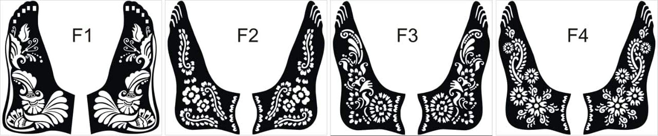 IVANA'S Heena Mehandi Tatto Stencil Set for | Hand | Body | Fingure | Face | Heena Art Temporary Tatto for Kids, Girls & Women, Design - NIV-320, Black, M (C-NIV-320)-image-32