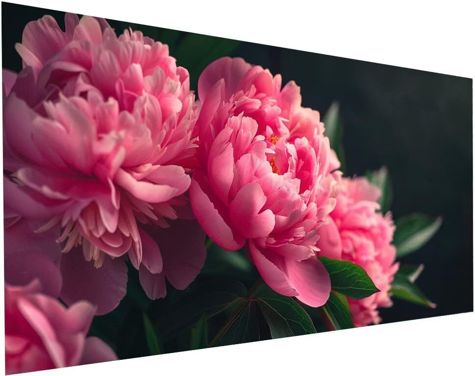 Diamond painting rose 40x80 cm : kit broderie diamant fleurs complet