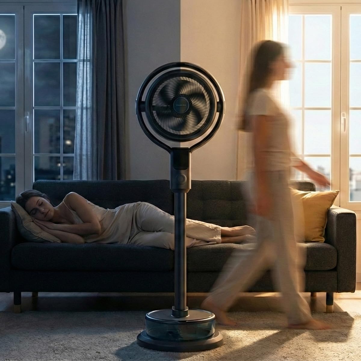 Cecotec Ventilatore Nebulizzatore a Piantana EnergySilence 390 Freshessence Ace. 50W, 1,65L, Telecomando, 8 Velocità, Oscillazione Automatica, Display Touch LED, Timer, Sollievo Immediato