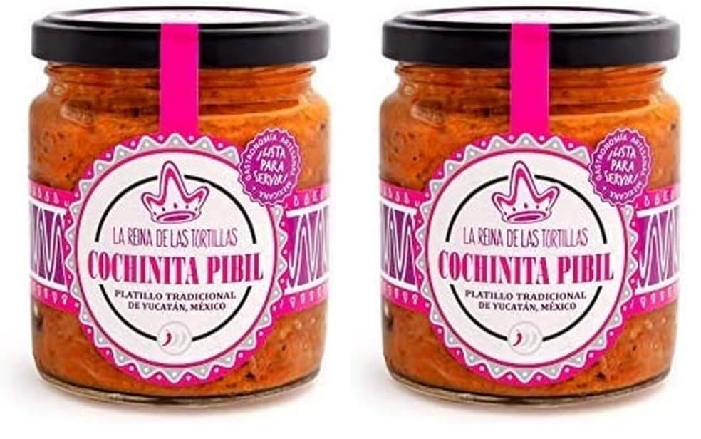 La Reina de las Tortillas - Líder europeo en gastronomía artesanal mexicana - Cochinita pibil. Plato tradicional de la península de Yucatán listo para calentar y servir. 250g. 6 raciones aprox