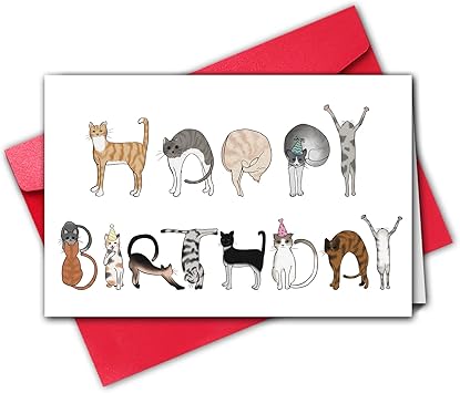 TQDaiker Cats Birthday Card