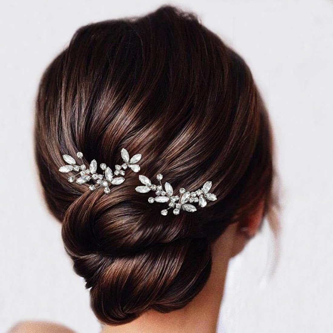 3 Pezzi Forcine per capelli da sposa con cristalli argentati Accessori per Capelli da Sposa Eleganti Forcine per Capelli per Donne Sposa Damigella d'Onore Ragazze(argento)
