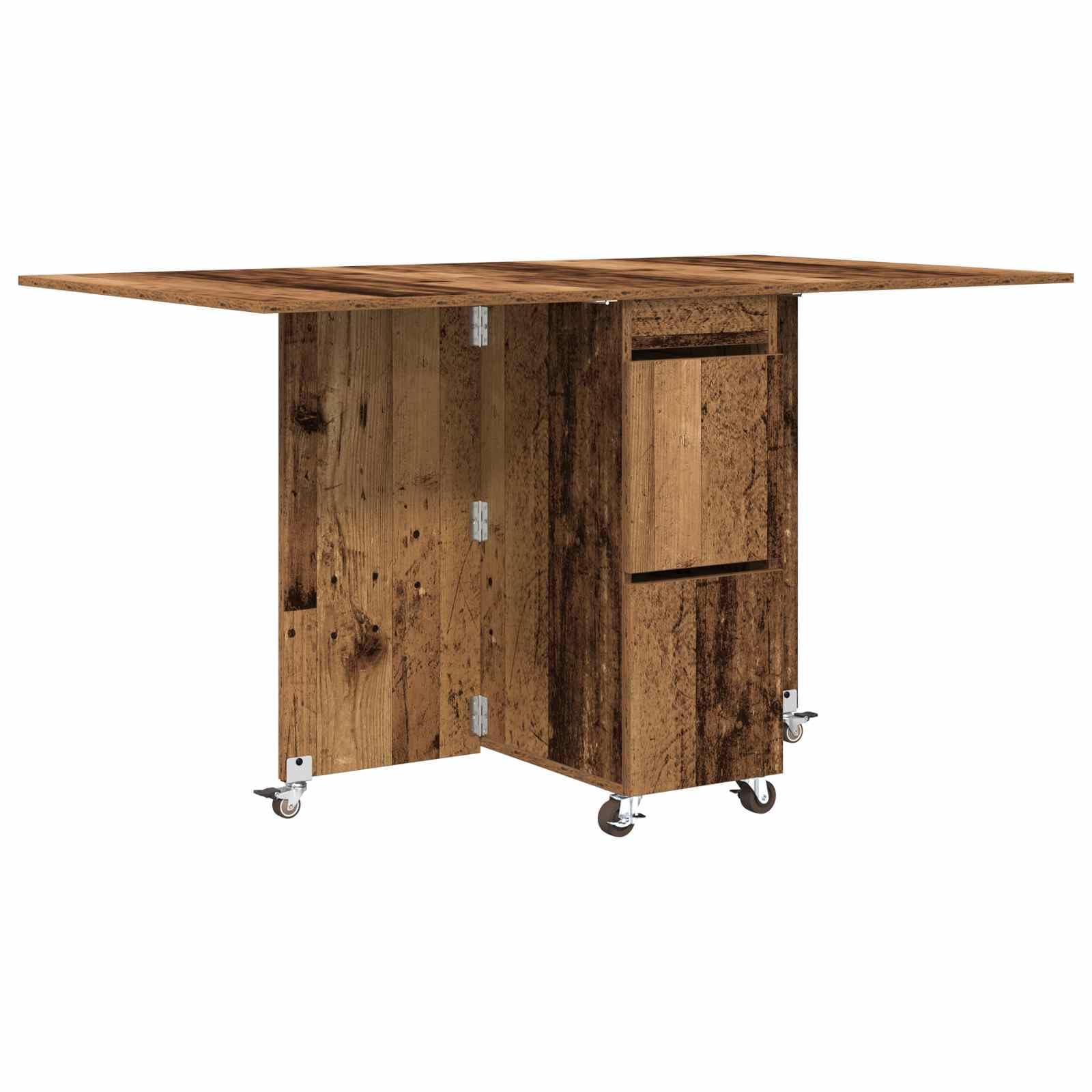 Table à manger - 140 x 80 x 77 cm - En bois vieilli - Angle droit