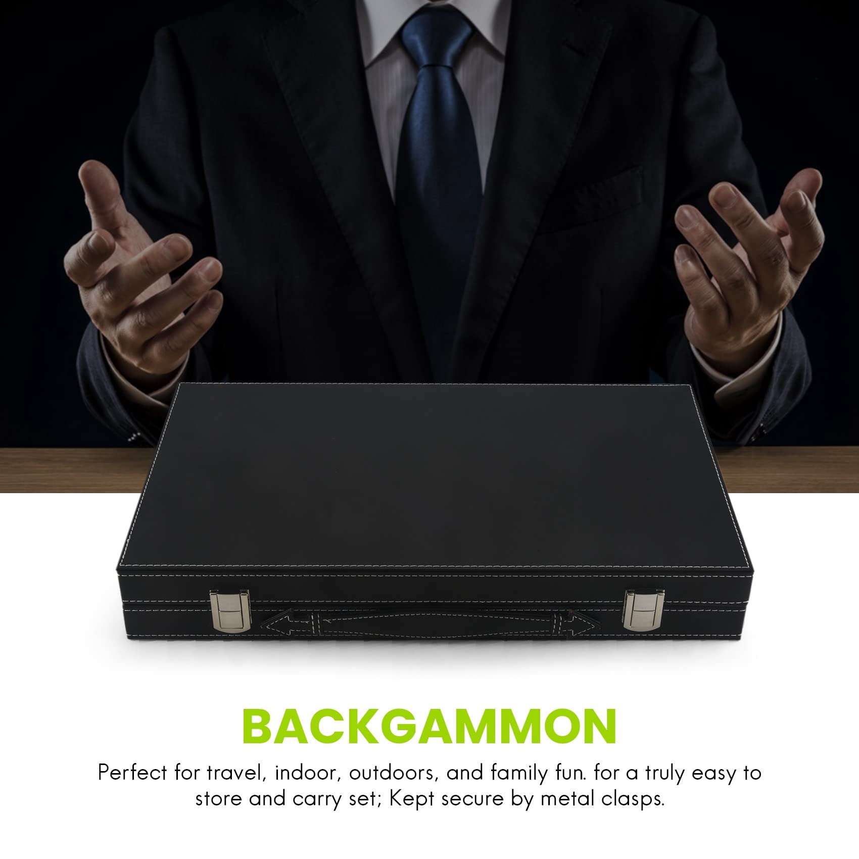 Juego de Backgammon - Juego de Backgammon CláSico de 14,75 Pulgadas para Adultos, Juego de Mesa para Juego de Backgammon Antiguo, Juego Familiar