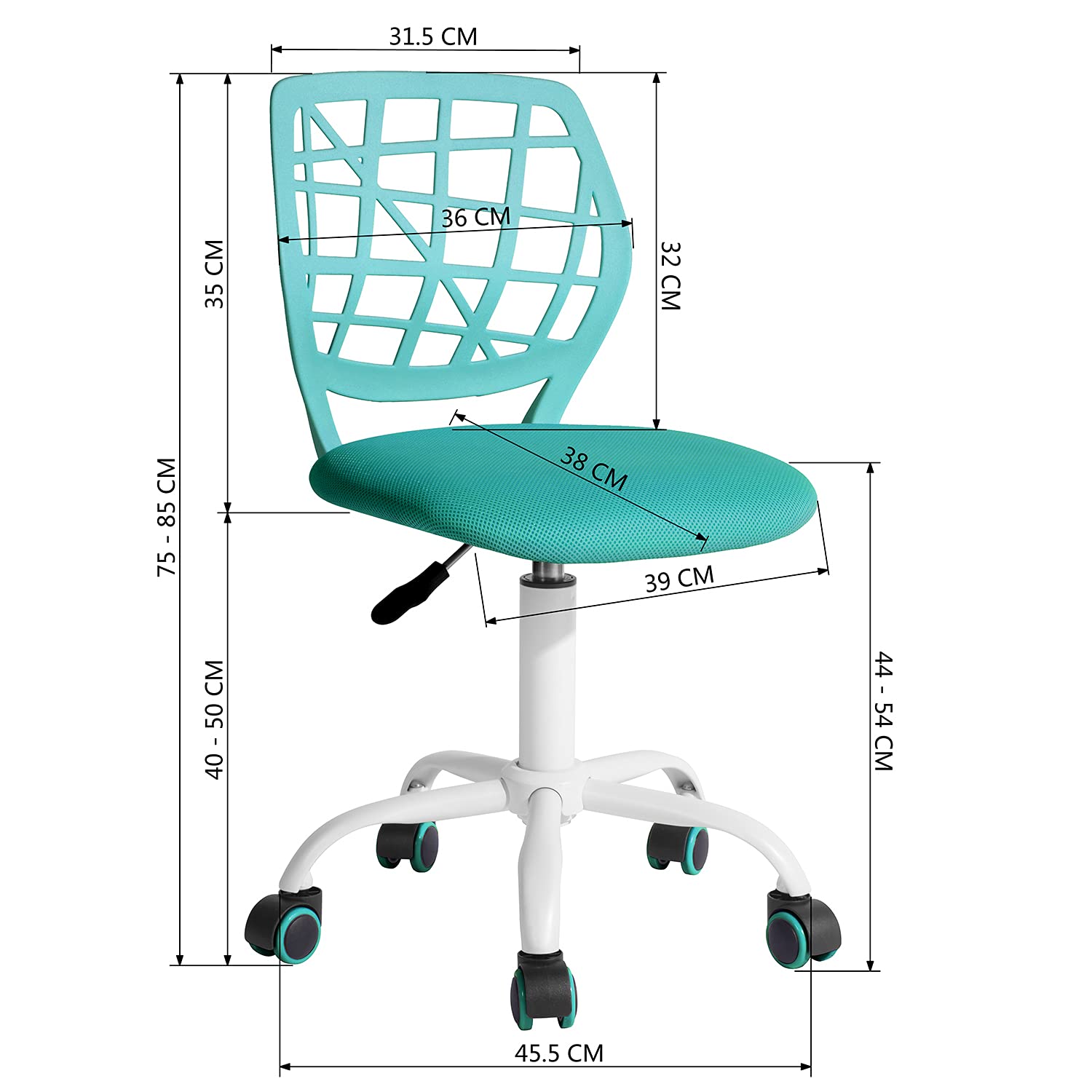 Image secondaire de Fauteuil Dentaire Ergonomique Turquoise avec Hauteur Réglable