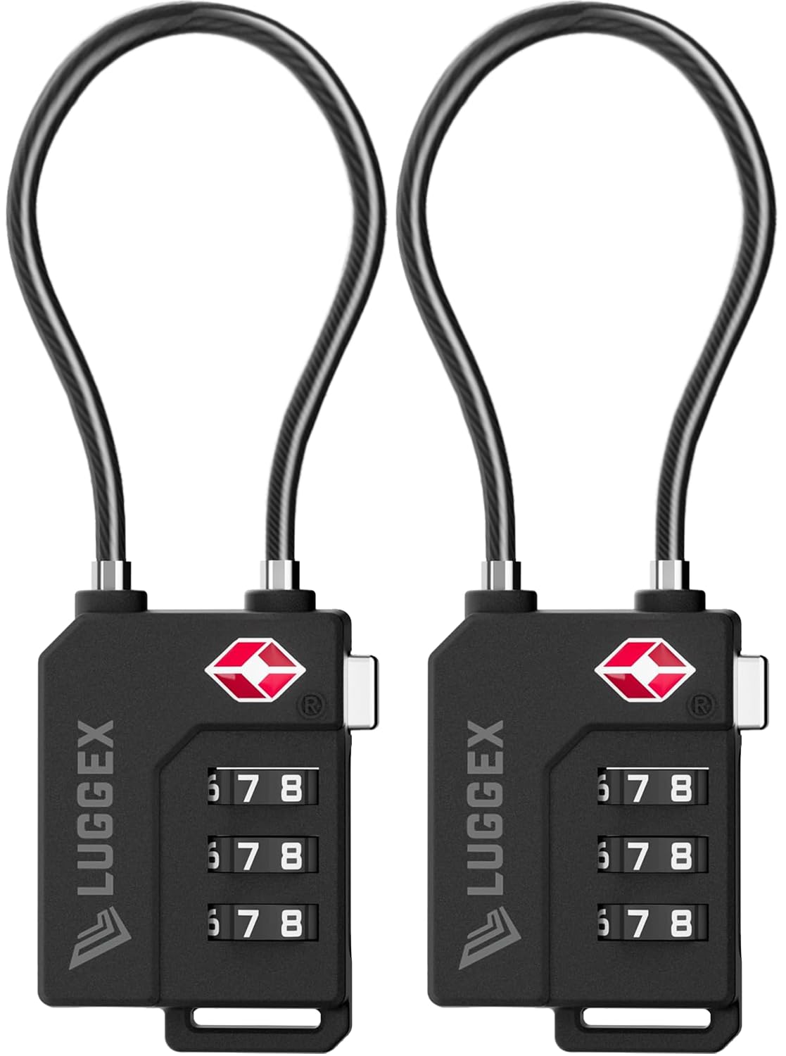 LUGGEX 2 Pack TSA Locks for Luggage, Luggage Locks TSA Approved
