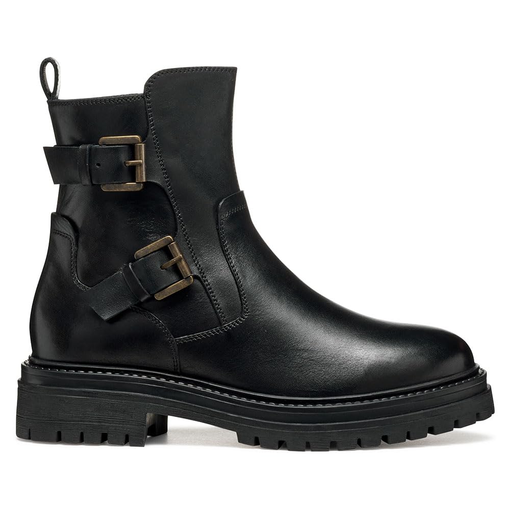 Geox Women D Iridea Ankle Boot, Black, 4 UK