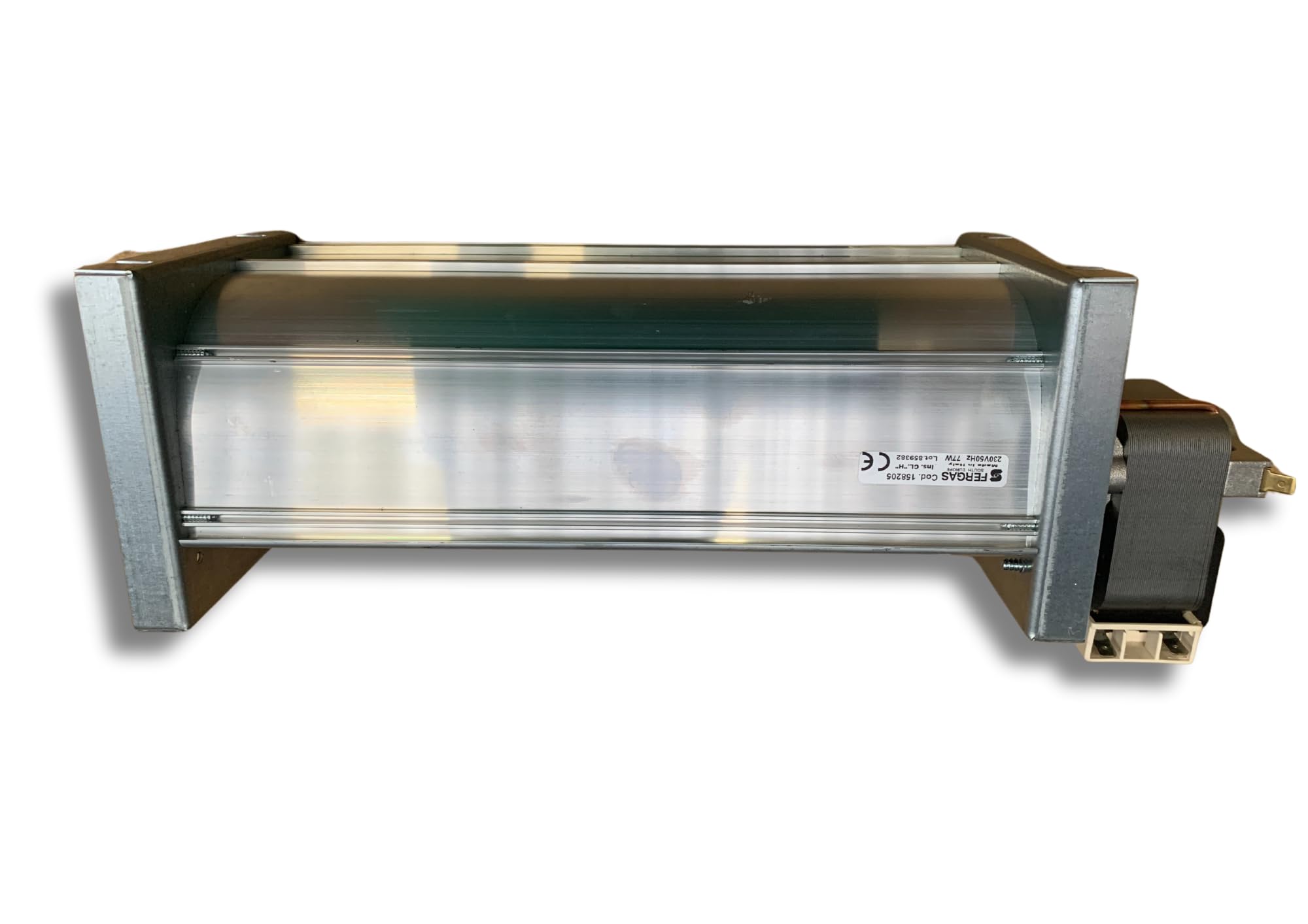 Ventilador tangencial longitud total: 387 mm, tamaño de la boquilla: 280 x 44 mm para estufas de pellets