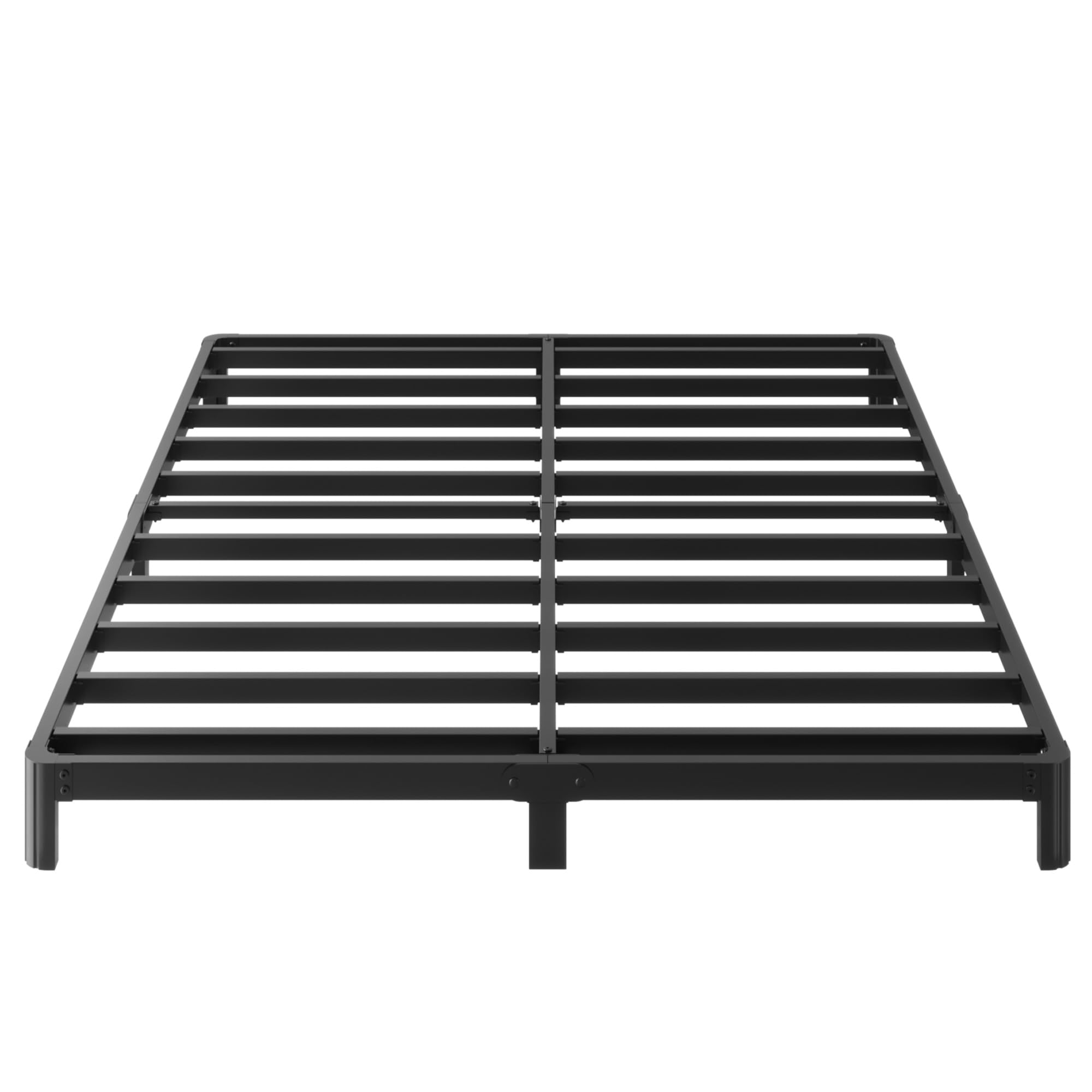 6 Inch Full Bed Frame Low Profile No Box Spring Needed, Heavy Duty Full Size Metal Platform Bed Frame with Rounded Corner Legs, Easy Assembly, Noise Free, Black