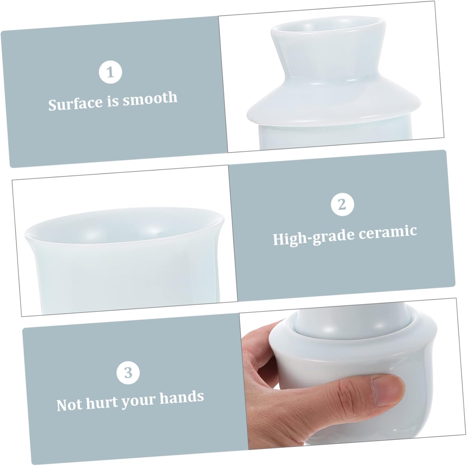 1set Multi-functional Ceramic Wine Warmer Set Cups Traditional Chinese Design for Home Use for Wine and Winter Gatherings Elegant Sky-