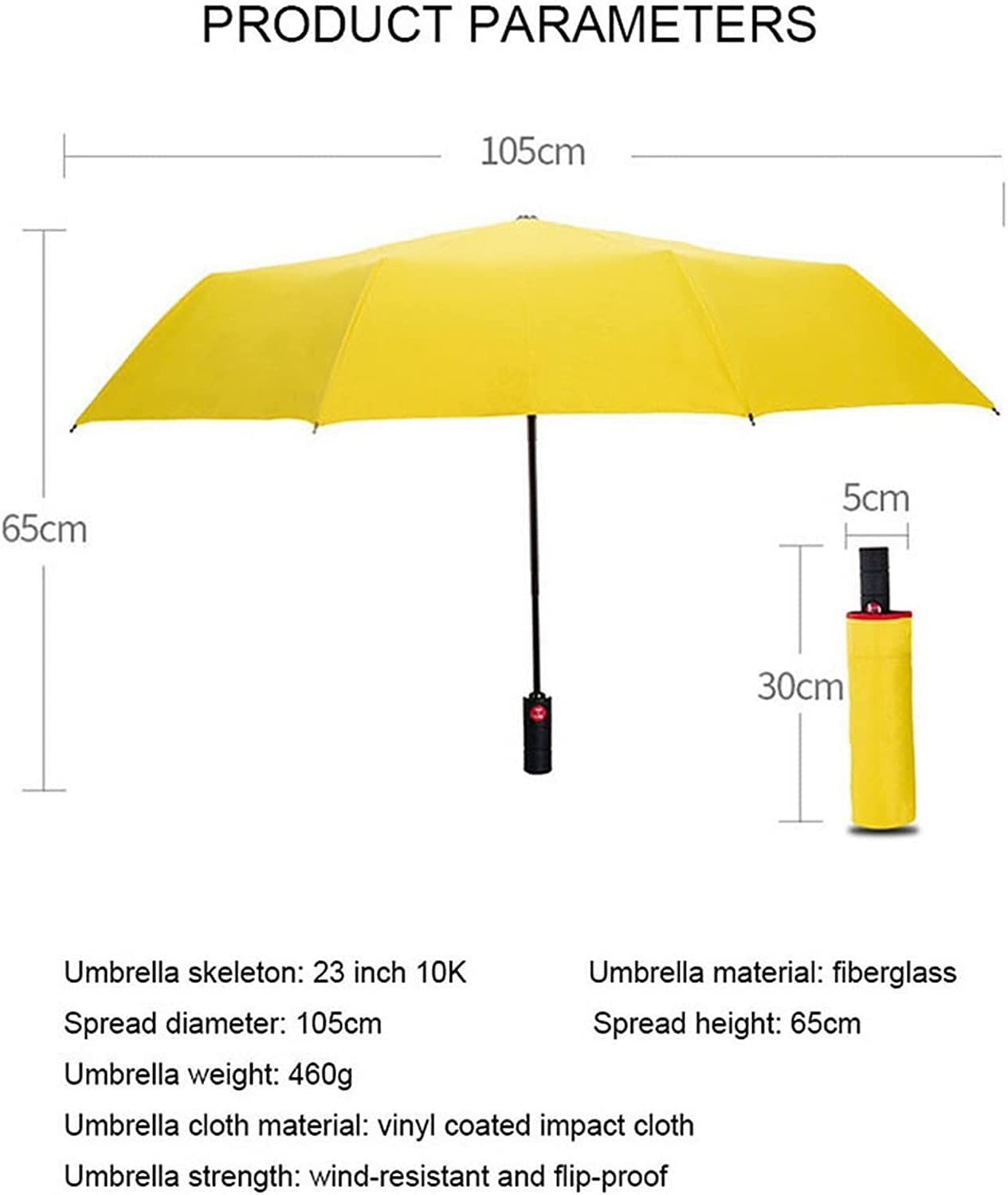 Parapluies, Parapluie Pliant Compact de Voyage, Mini Parapluie, d'affaires entièrement Automatique à Trois Volets for Hommes et Femmes