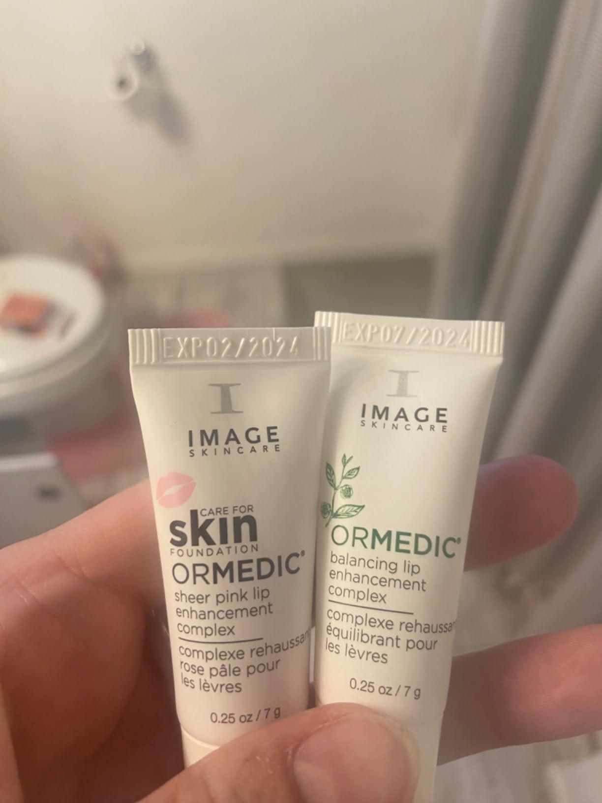 IMAGE Skincare, Ormedic pH Balancing Lip Enhancement Complex, with Avocado Oil & Vitamin E for Deep Hydration, Clear & Seer Pink, Set of 2