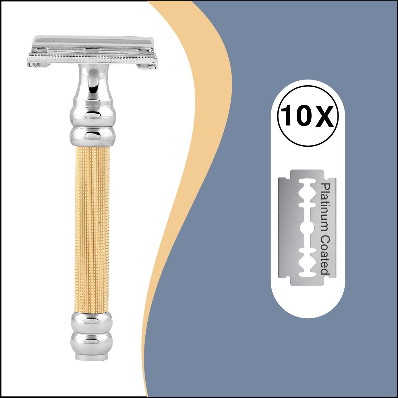 Pearl Shaving Double Edge Butterfly Safety Razor SBF-11 (Gold) 2