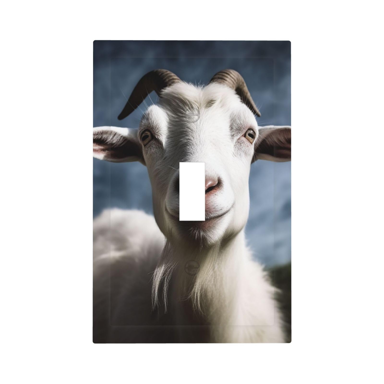 1-Gang Decorator Wall Plate Goat Light Switch Cover Single Gang Receptacle Outlet Wall Plate Mid Size 5" x 3" Wallplate Unbreakable Polycarbonate Outlet Faceplates Covers
