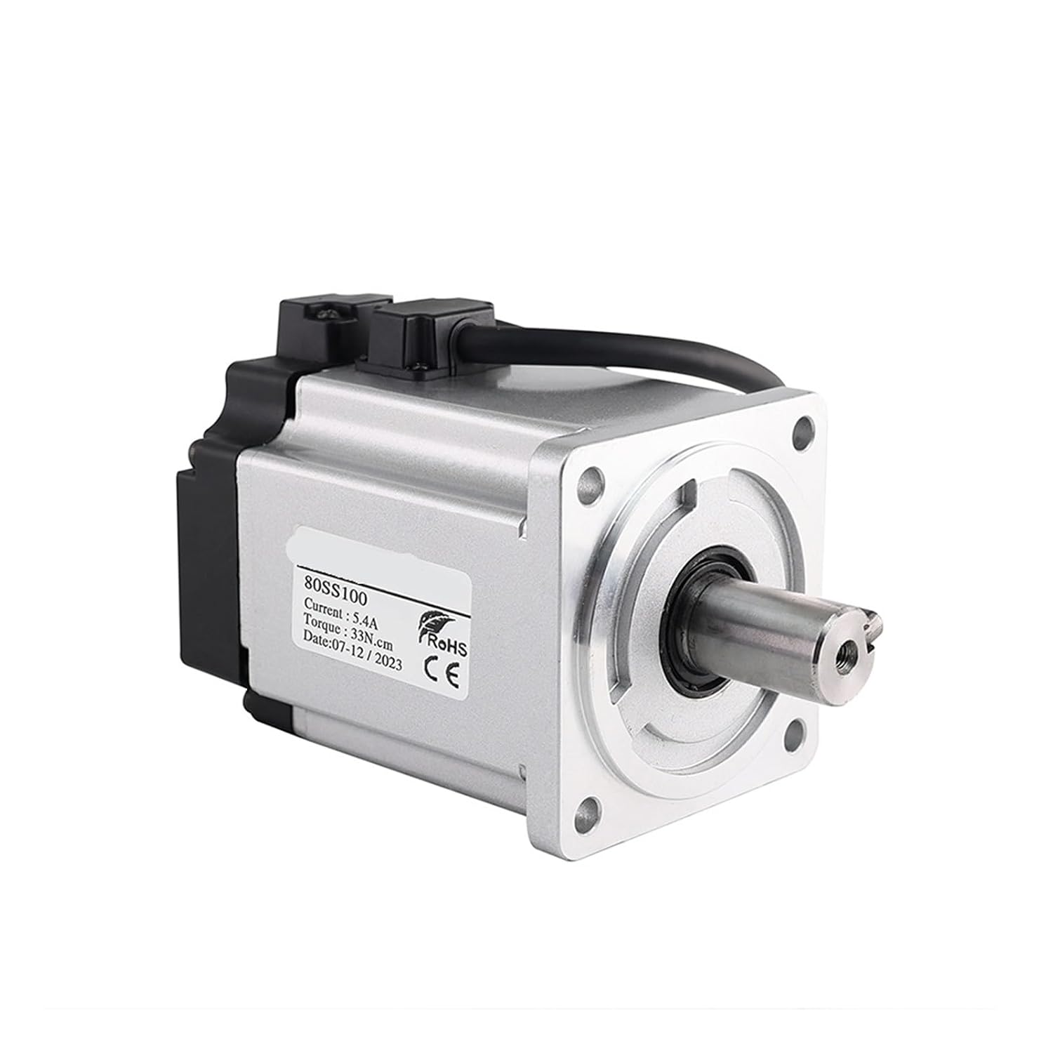 0.1kw Servo Motor 5.4A 3.3N.m 80SS100 3000rpm-6000rmp Servo Woodworking Router Encoder Cable 1000W Servo Motor ac(80SS100-Black)
