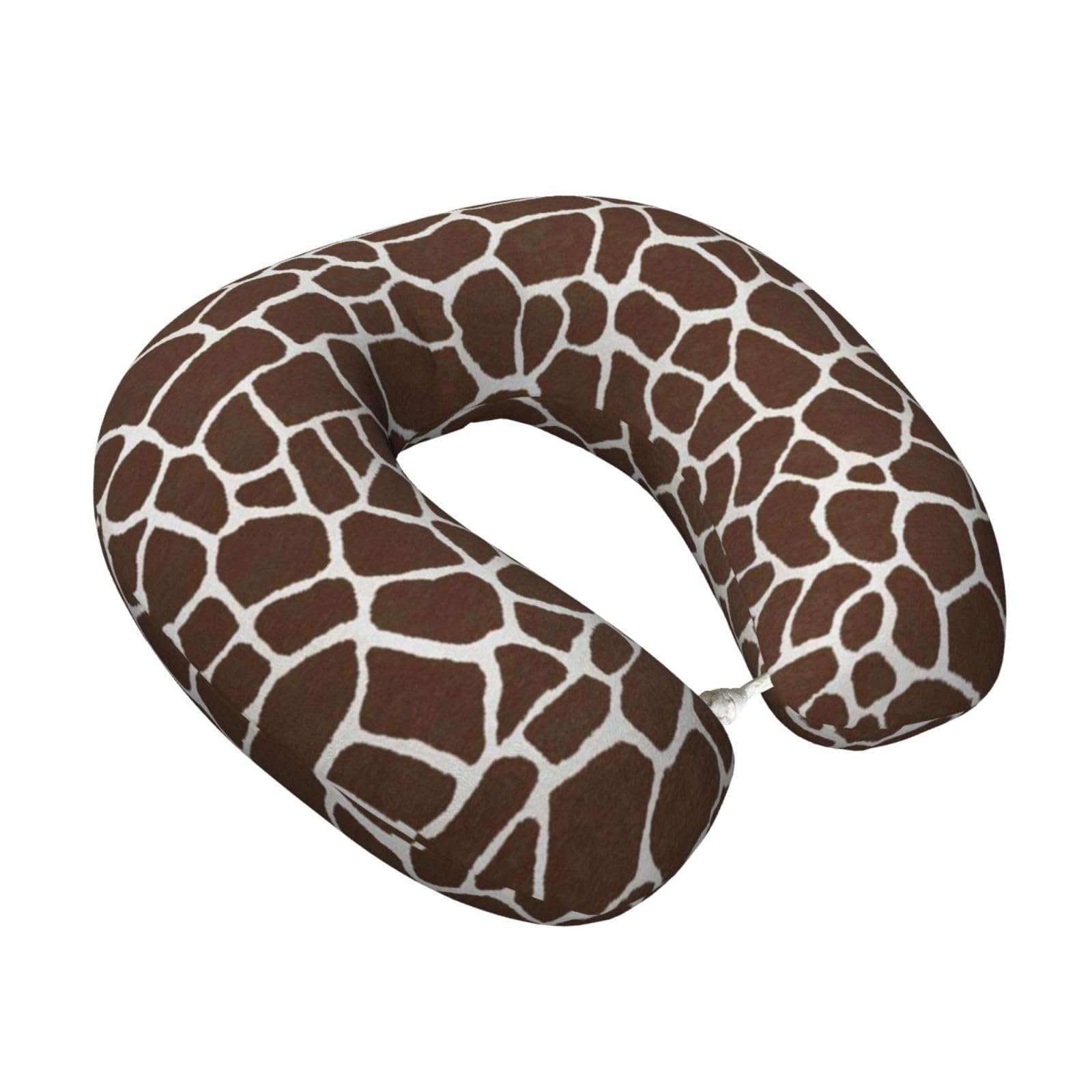 LKYMOH Giraffe Animal Print, Travel Neck Pillow U-Shaped Memory Neck Support Soft Comfortable With Washable Cover For Airplane Car Traveling and Office