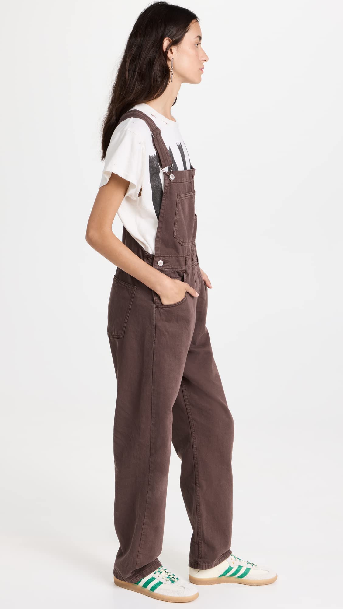 Free People Women's Ziggy Denim Overalls, Mocha, Brown, | B2B