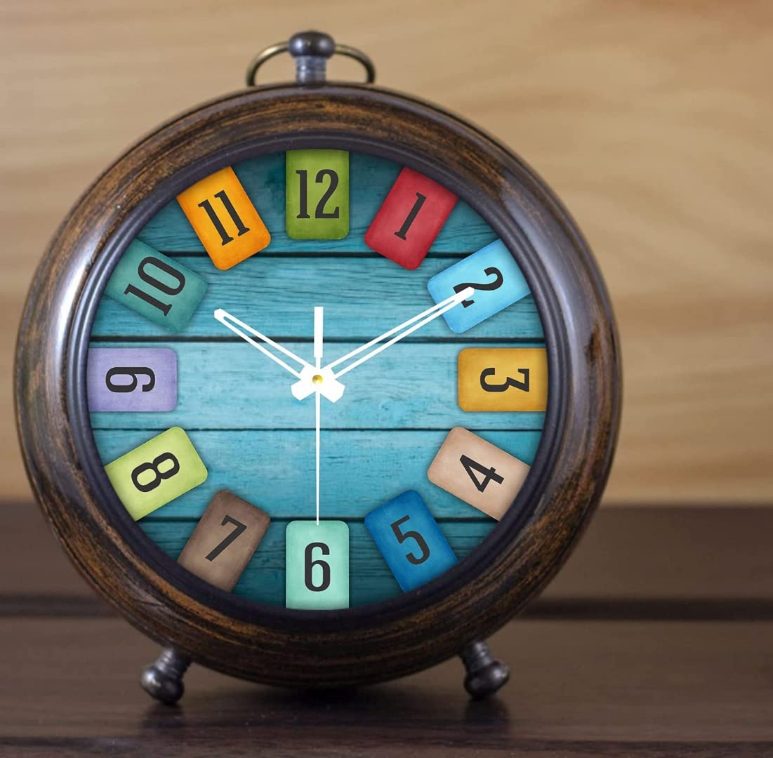 Nautical King Table Clock Antique Style Wooden 5.25 inch dial 4 inch