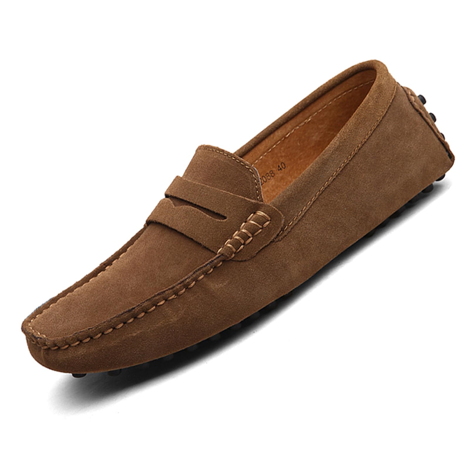 DADAWEN Hommes Daim Penny Loafers Légères Légères Confort Chaussures de Conduite Mocassin Slippers Chaussures de Décontractées