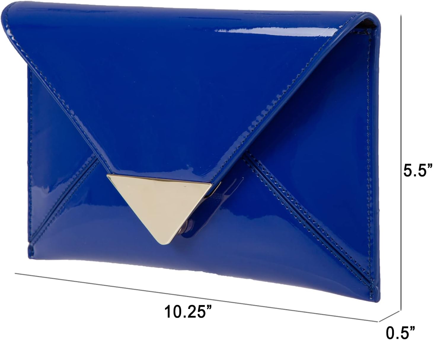 JNB Faux Patent Leather Glossy Envelope Clutch