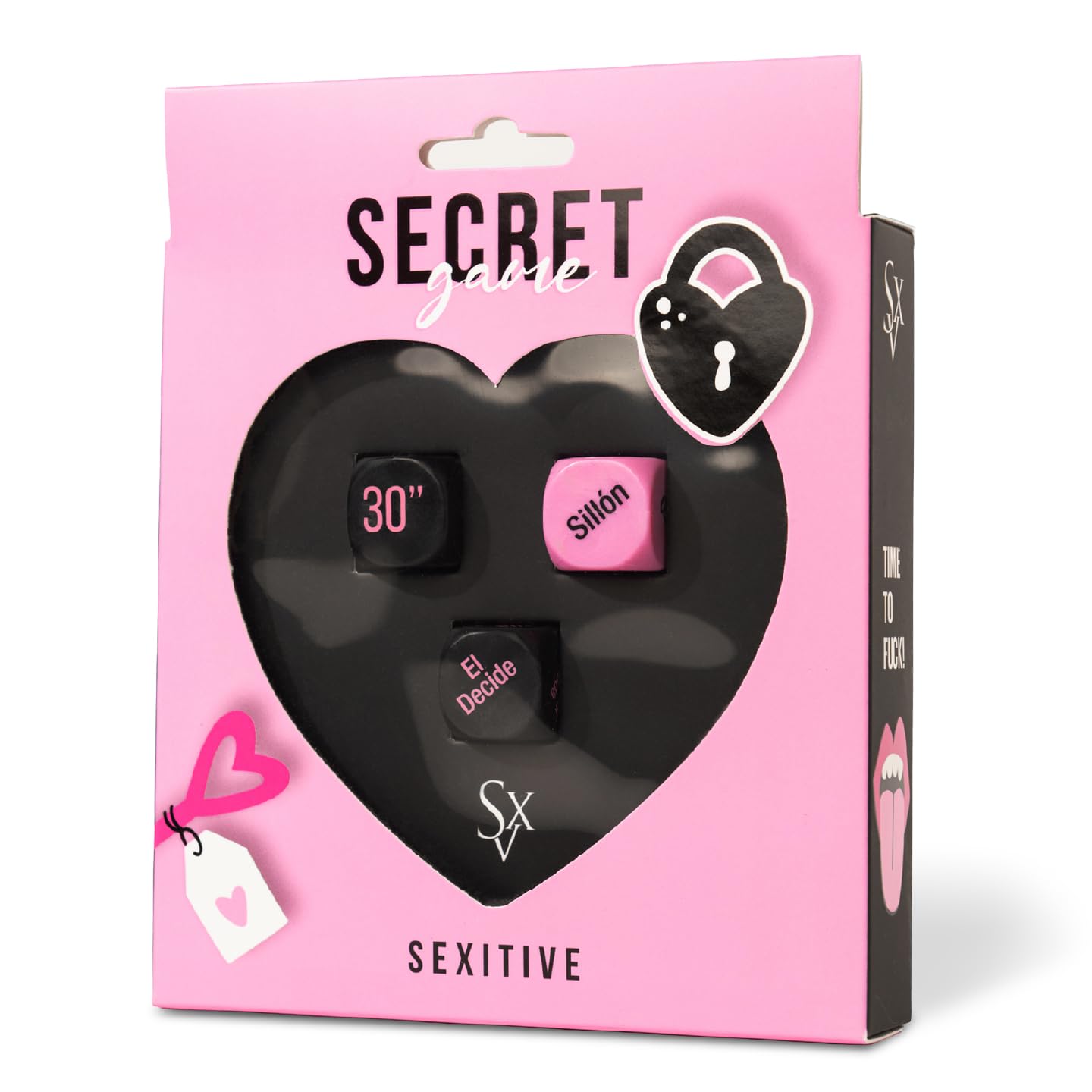 SECRET GAME – Juego de Dados Sexuales para Adultos | Juego Íntimo y Divertido para Parejas con 3 Dados de Tiempo, Acción y Lugar | Juego Erótico para Parejas y Juego de Mesa para Adultos