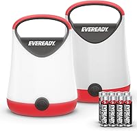 Eveready GPAL411 LED Camping Lanterns (2-Pack) - 250 Lumens, 100 Hour Runtime, IPX4 Water Resistant, Drop-Proof Tent Lights