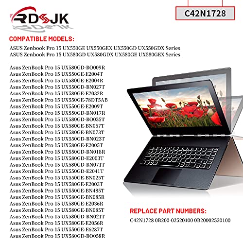 C42N1728 Laptop Battery For Asus Zenbook Pro 15 U5500 Ux550Ge Ux550Gex Ux550Gd Ux550Gdx Ux580G Ux580Gd Ux580Gdx Ux580Ge Ux580Gex Ux550Gdx-1C Ux550Ge-Bn025T 0B200-02520100 0B200-02520200 15.4V 71Wh #TOP2