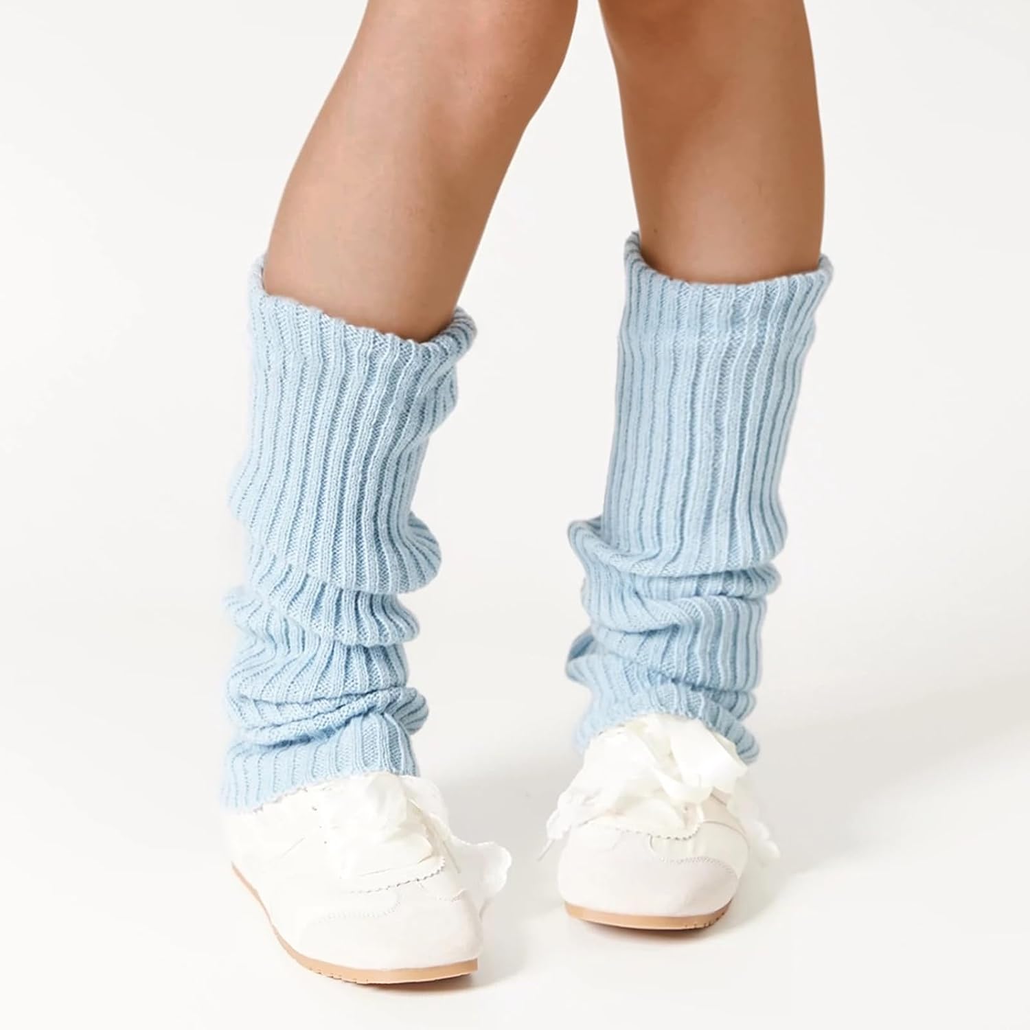 Ribbed Knitted Leg Warmers for Women Girls 80s Retro Winter Short Slouch Knee High Leg Socks For Yoga Ballet Dance