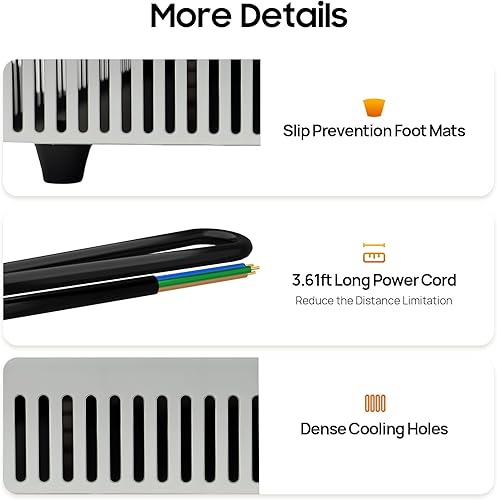 Miniatura 7 de Estufa eléctrica de cerámica de 3 quemadores, 2600 W, 110 V, estufa eléctrica de cerámica integrada, 23.23 pulgadas, sensor portátil, control