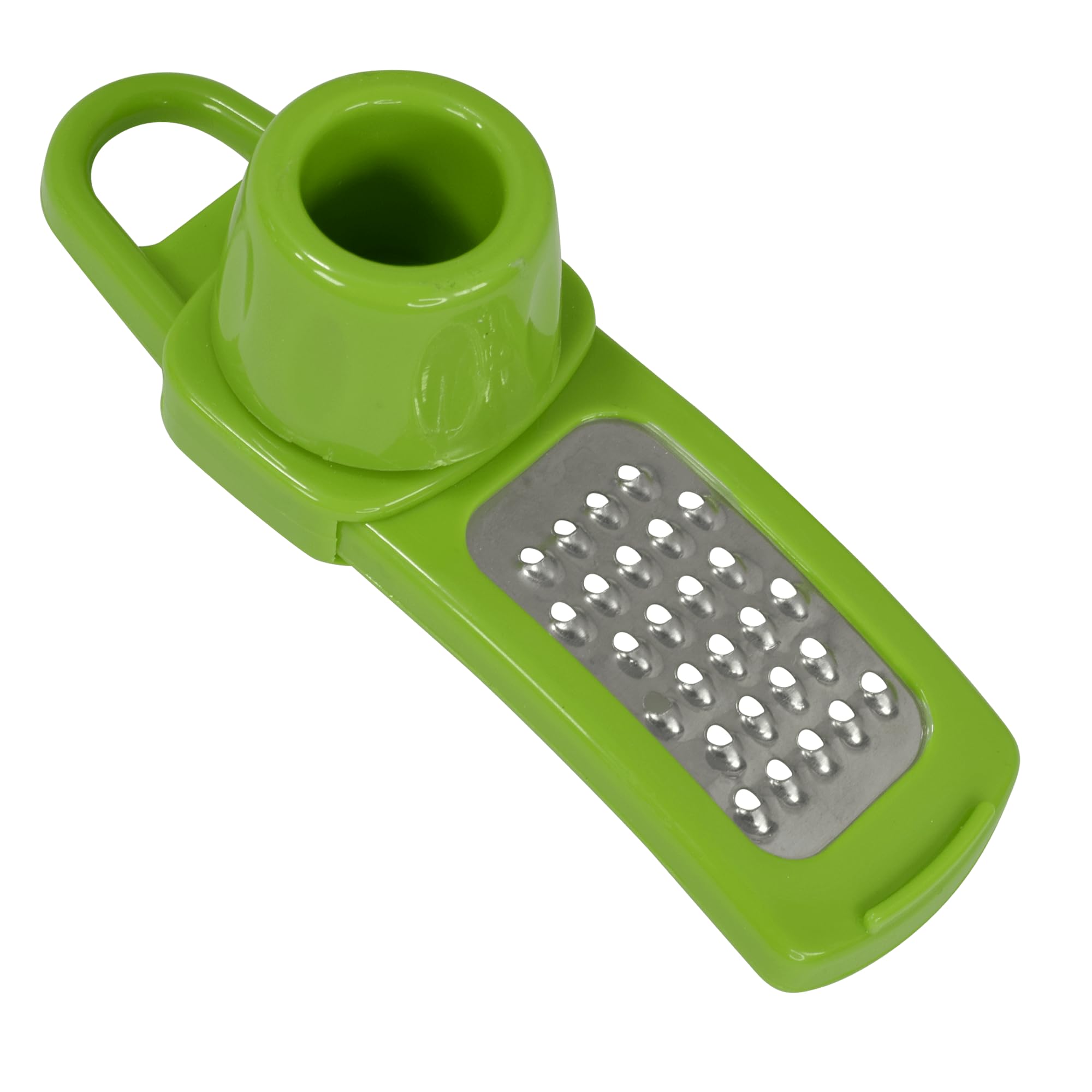 R&M Mini Garlic Grater – Green with Stainless Steel Blades and Plastic Handle