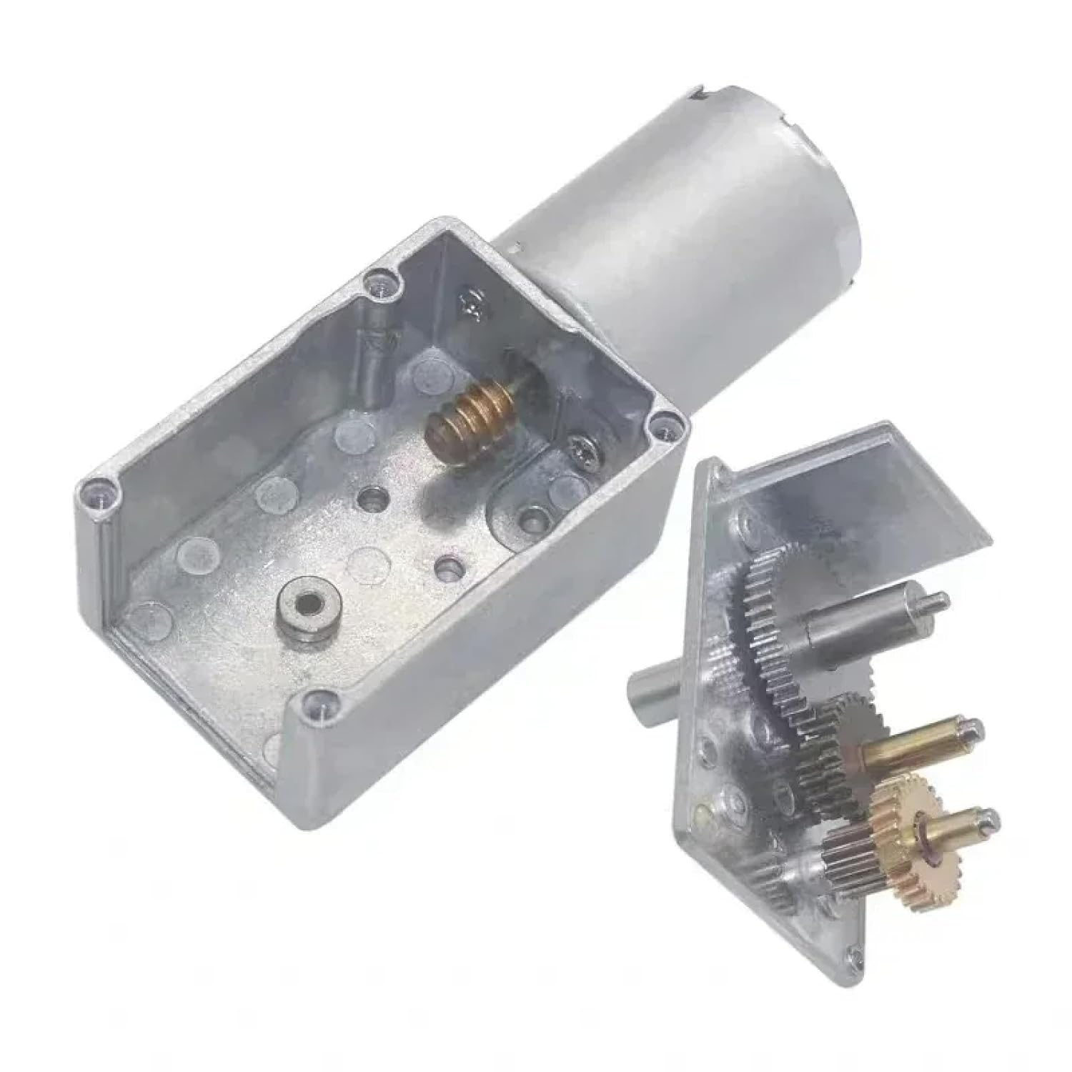 JGY370 DC Worm Gear Motor, 6V/12V/24V, Dual Output Shaft, 15W, Self-Locking (24V 150rpm)